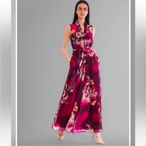 NEW Julia Jordan Magenta Floral Jumpsuit Size 16